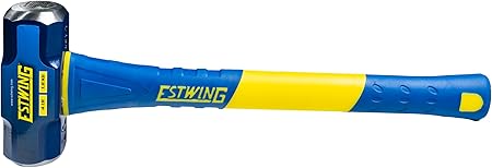 Estwing 4-Pound Hard Face Sledge Hammer, 50-55 HRC, 16-Inch Fiberglass Handle, Overstrike Protection, Textured Grip